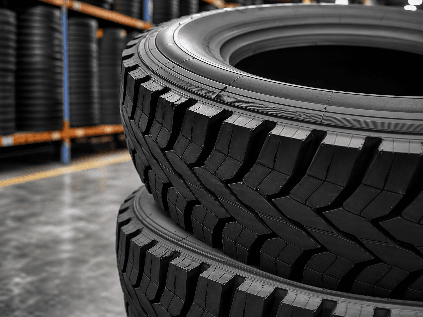 Commercial truck tire tread and sidewall detail